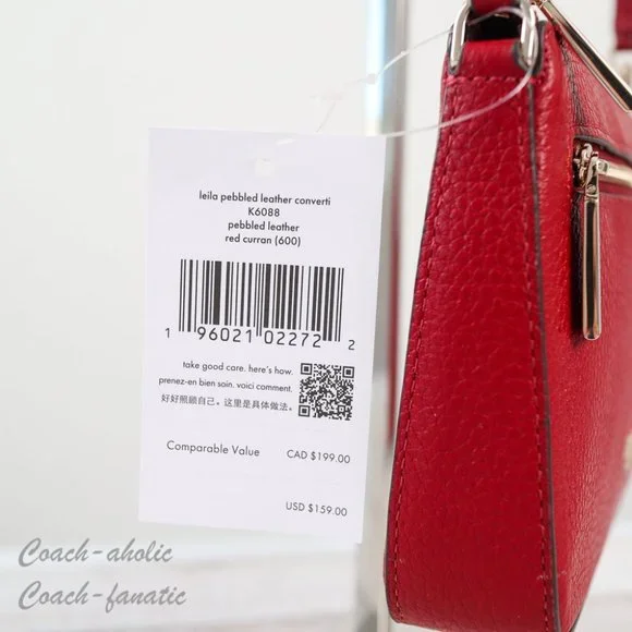 NWT Kate Spade New York Leila Leather Convertible Wristlet Wallet Bag in Red - Picture 6 of 12